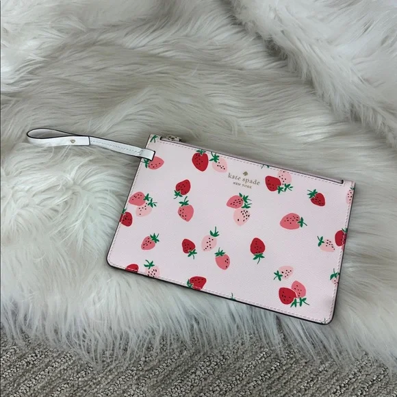 Kate Spade Tan Straw Tote with White and Pink Accents - Picture 15 of 17